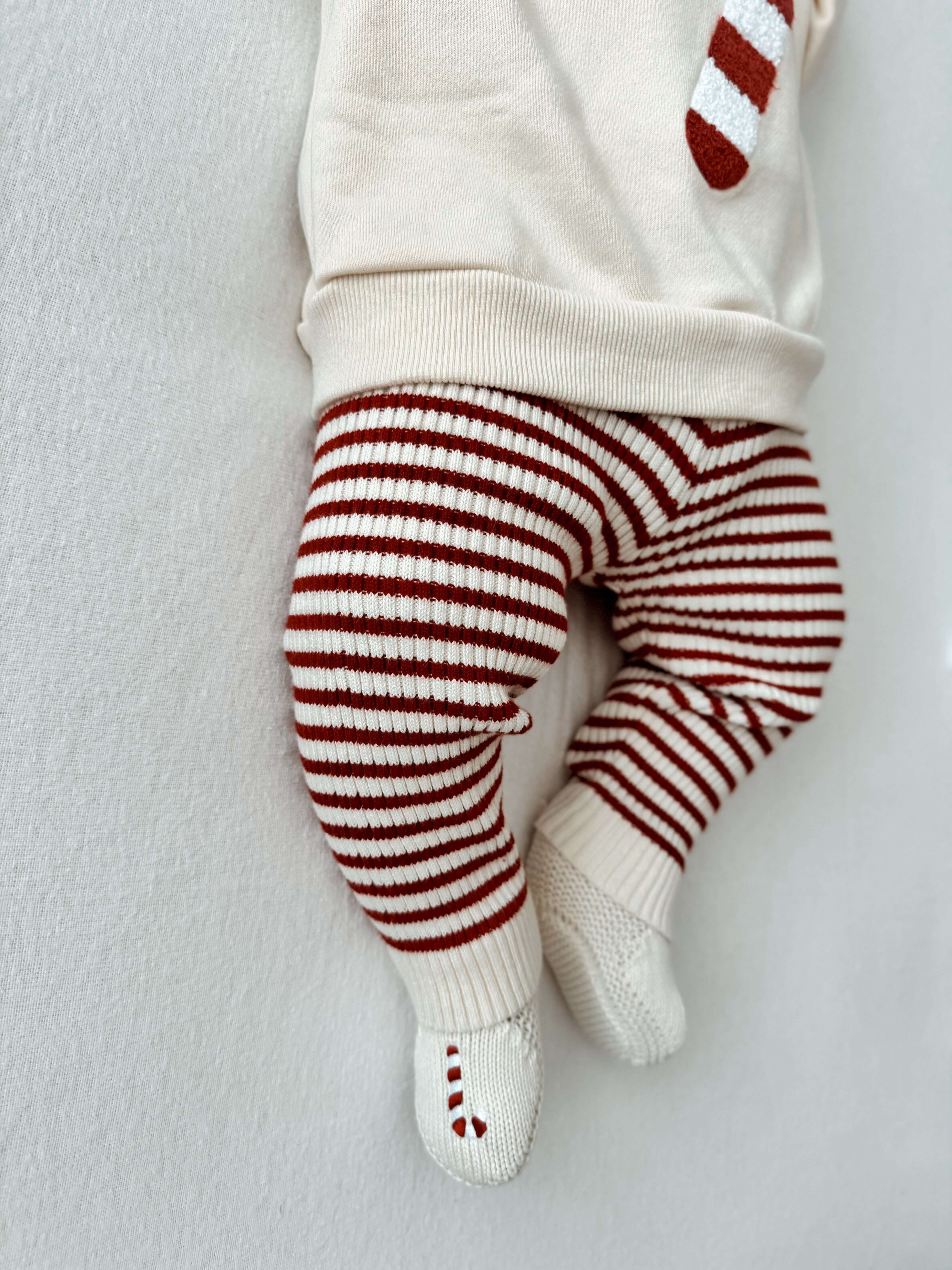 Candy Cane Embroidered Booties | Milk & Baby