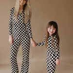Black Checkerboard | Women's Bamboo Pajamas | Milk & Baby
