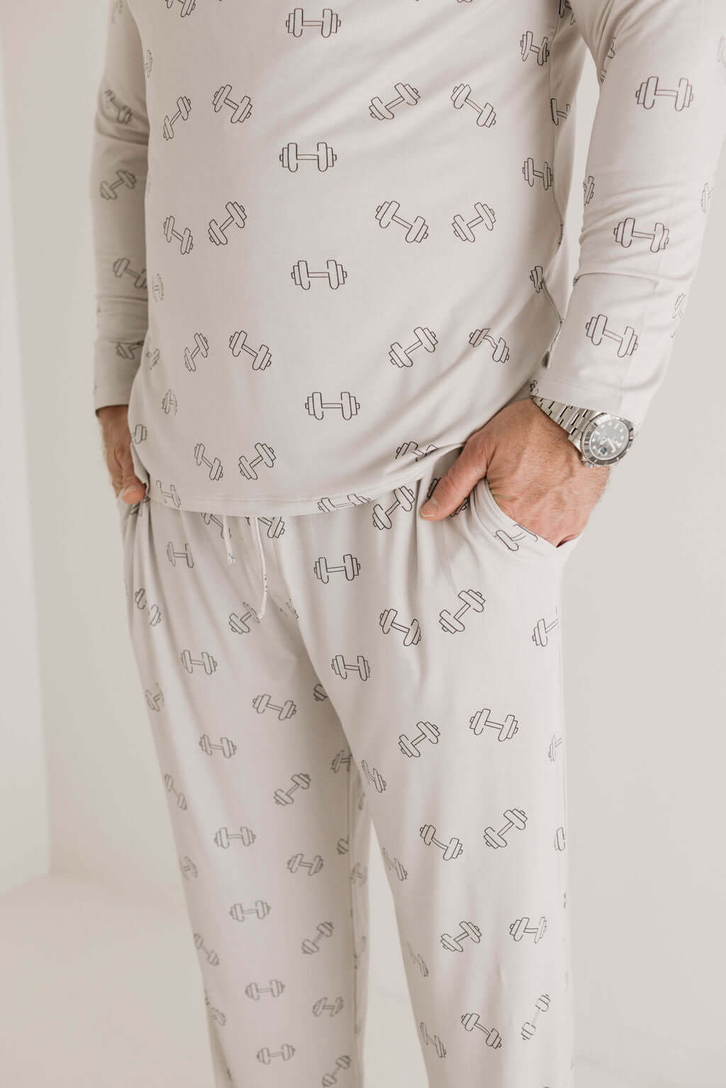 Arm Day | Men's Long Sleeve Bamboo Pajamas | Milk & Baby