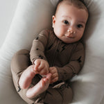 Brown & Black Lightning Bolt | Bamboo Zip Pajamas | Milk & Baby