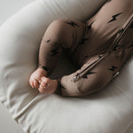 Brown & Black Lightning Bolt | Bamboo Zip Pajamas | Milk & Baby