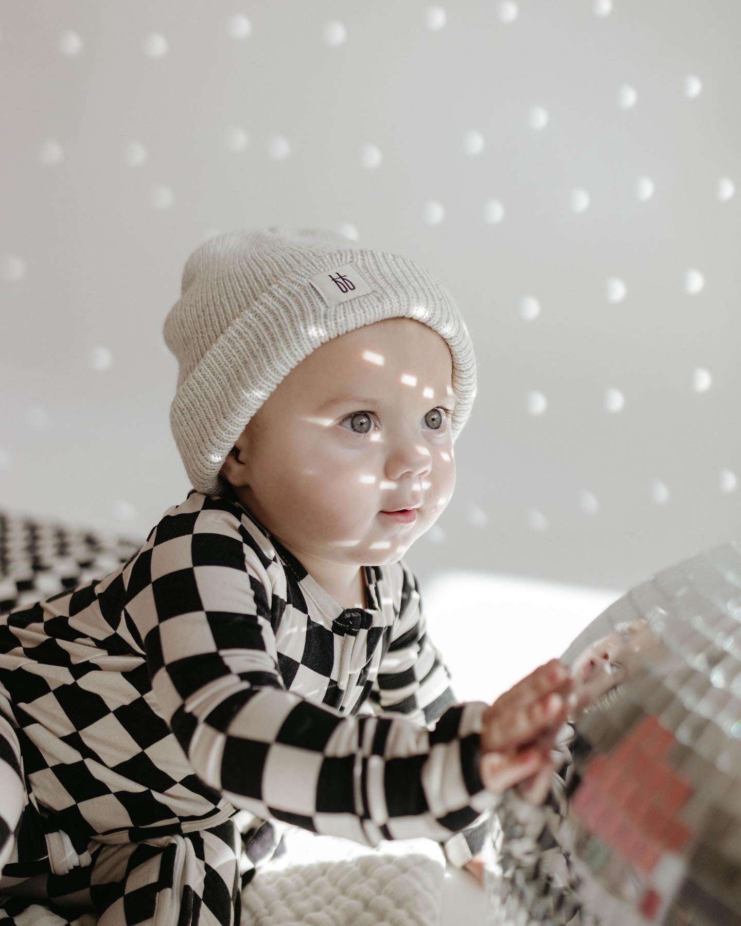Black Checkerboard | Bamboo Zip Pajamas | Milk & Baby