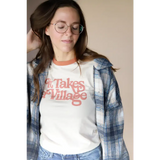 It Takes a Village Adult Retro Ringer Tee | Milk & Baby