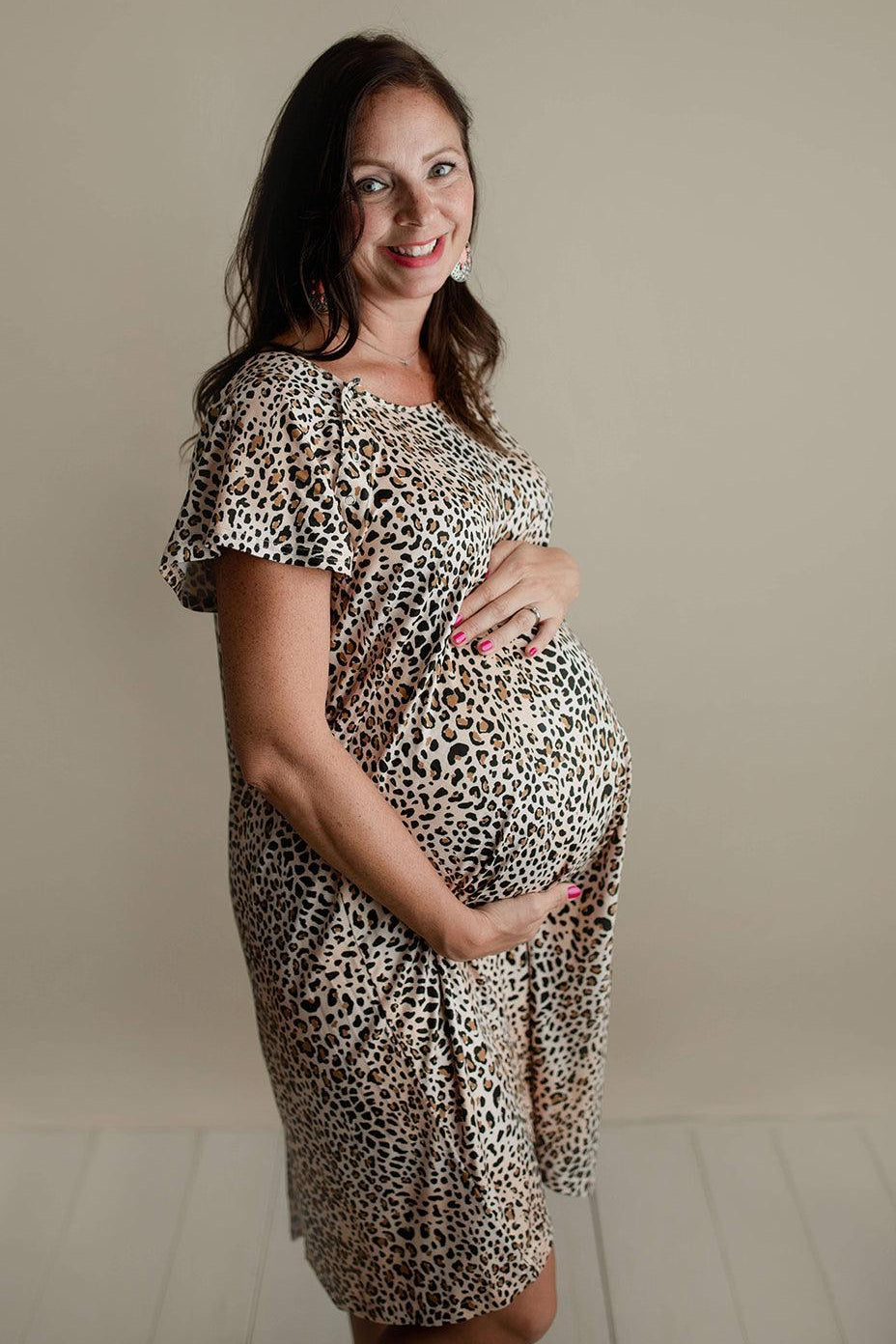 Leopard Labor & Delivery Gown - Milk & Baby 