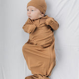 Mustard Bamboo Knot Gown | Newborn Gown - Milk & Baby