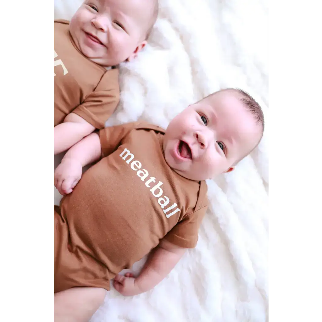 Meatball Organic Cotton Baby Onesie | Milk & Baby