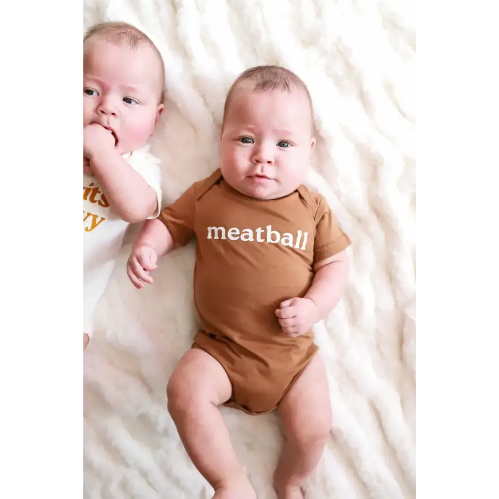 Meatball Organic Cotton Baby Onesie | Milk & Baby