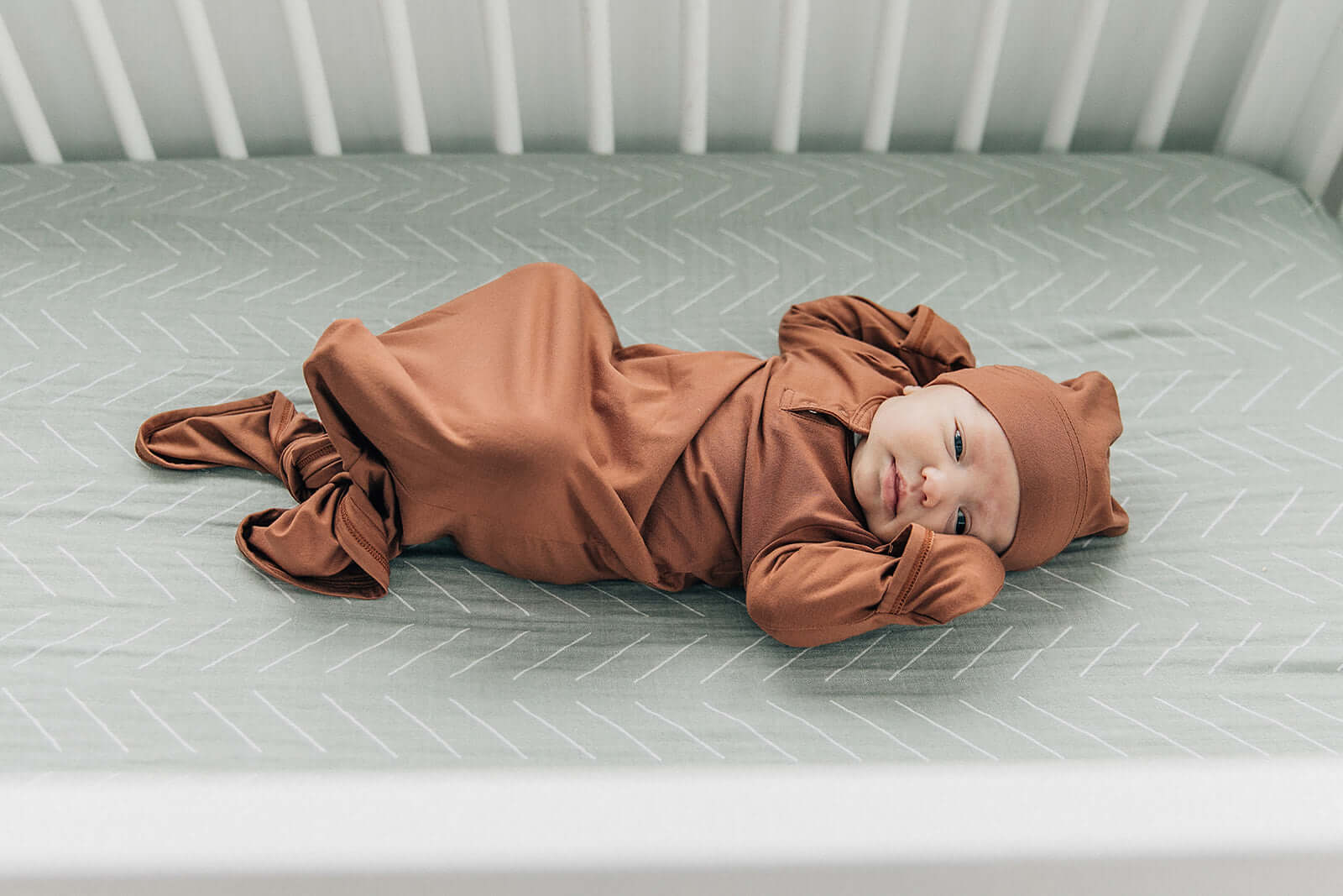 Desert Sage Muslin Crib Sheet | Milk & Baby