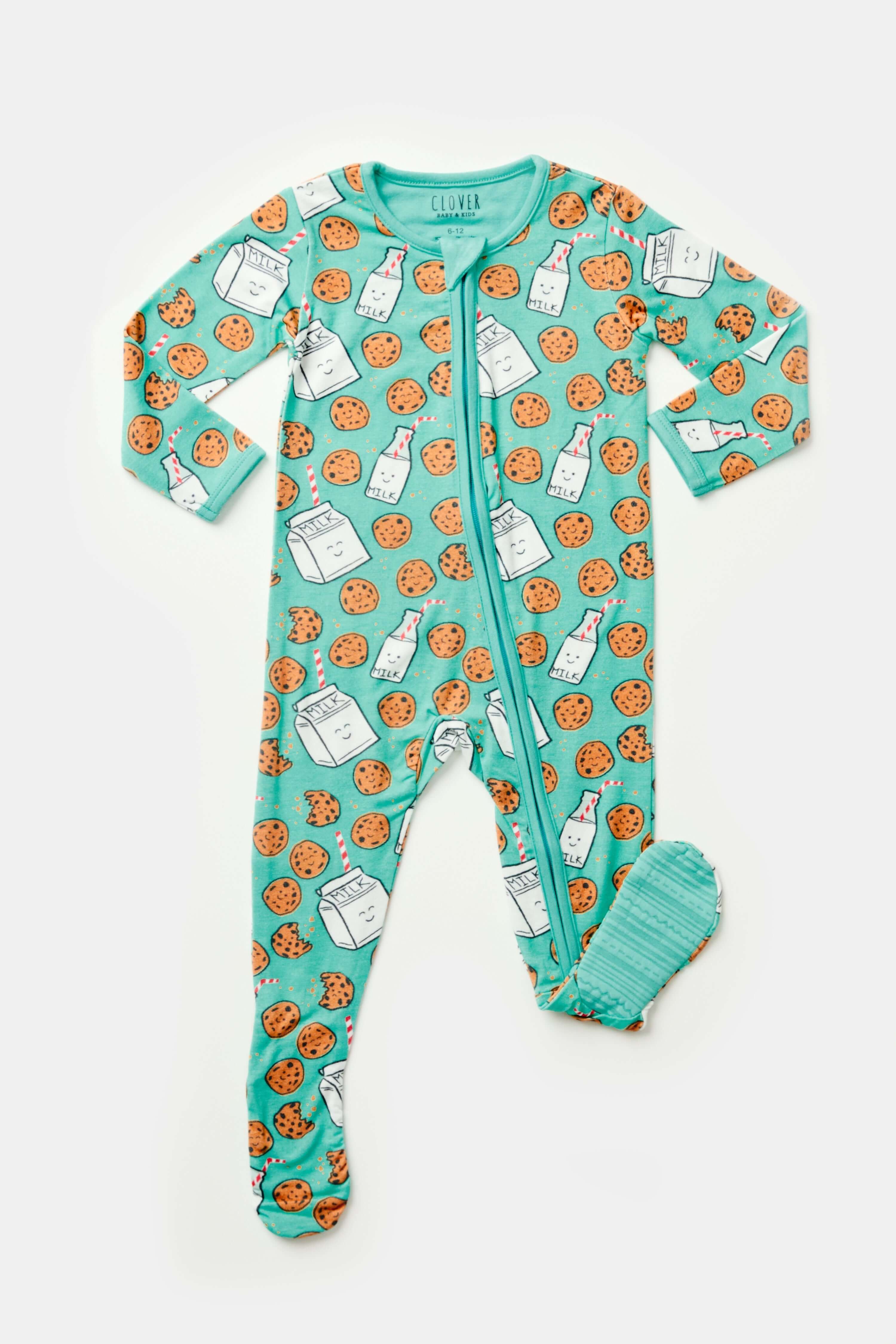 Milk and Cookies | Soft & Stretchy Zipper Footie | Milk & Baby