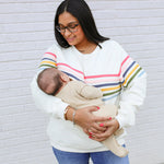 Six Stripe Invisible Zip Breastfeeding Sweatshirt | Milk & Baby