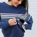 Six Stripe Invisible Zip Breastfeeding Sweatshirt | Milk & Baby