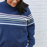 Six Stripe Invisible Zip Breastfeeding Sweatshirt | Milk & Baby