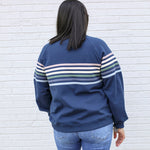 Six Stripe Invisible Zip Breastfeeding Sweatshirt | Milk & Baby