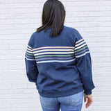 Six Stripe Invisible Zip Breastfeeding Sweatshirt | Milk & Baby