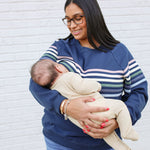 Six Stripe Invisible Zip Breastfeeding Sweatshirt | Milk & Baby