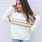 Six Stripe Invisible Zip Breastfeeding Sweatshirt | Milk & Baby