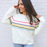 Six Stripe Invisible Zip Breastfeeding Sweatshirt | Milk & Baby