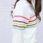 Six Stripe Invisible Zip Breastfeeding Sweatshirt | Milk & Baby