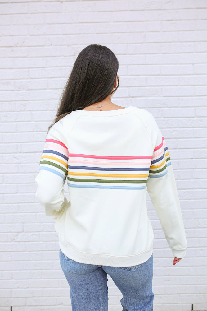 Six Stripe Invisible Zip Breastfeeding Sweatshirt | Milk & Baby