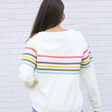 Six Stripe Invisible Zip Breastfeeding Sweatshirt | Milk & Baby