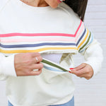 Six Stripe Invisible Zip Breastfeeding Sweatshirt | Milk & Baby