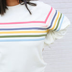 Six Stripe Invisible Zip Breastfeeding Sweatshirt | Milk & Baby