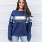 Six Stripe Invisible Zip Breastfeeding Sweatshirt | Milk & Baby