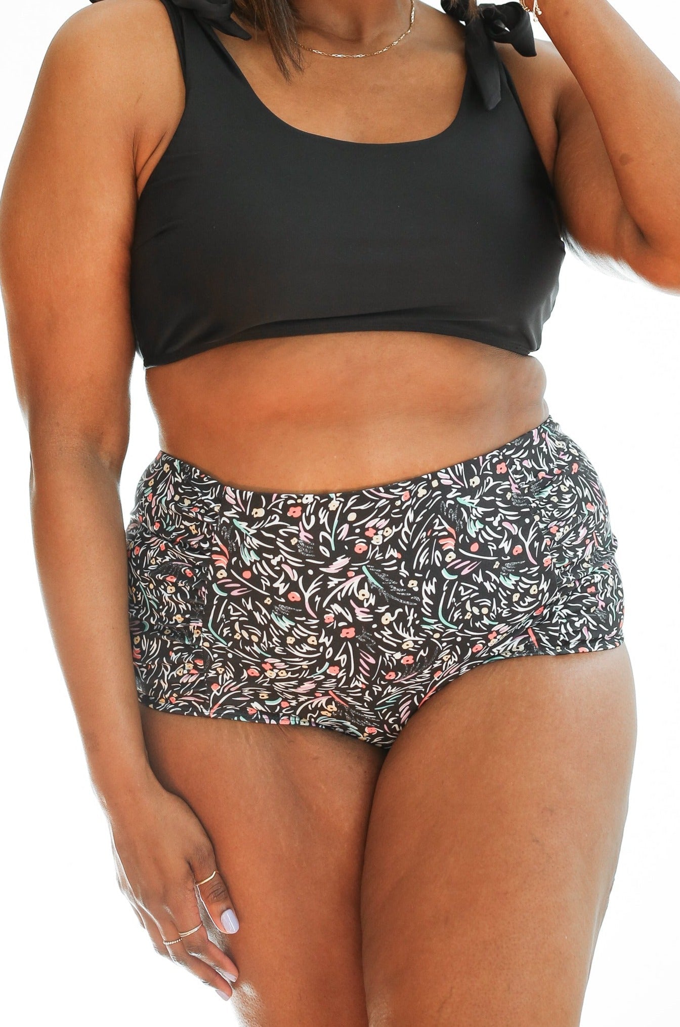 Moderate Coverage High Waist Bikini Bottoms | Milk & Baby