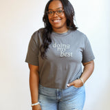 Cropped Embroidered Nursing Friendly Tee | Milk & Baby