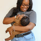 Cropped Embroidered Nursing Friendly Tee | Milk & Baby