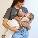 Cropped Embroidered Nursing Friendly Tee | Milk & Baby