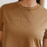 Cropped Embroidered Nursing Friendly Tee | Milk & Baby