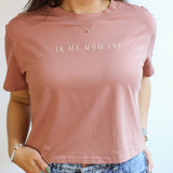 Cropped Embroidered Nursing Friendly Tee | Milk & Baby