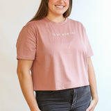 Cropped Embroidered Nursing Friendly Tee | Milk & Baby