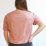 Cropped Embroidered Nursing Friendly Tee | Milk & Baby