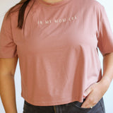 Cropped Embroidered Nursing Friendly Tee | Milk & Baby