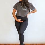 Cropped Embroidered Nursing Friendly Tee | Milk & Baby