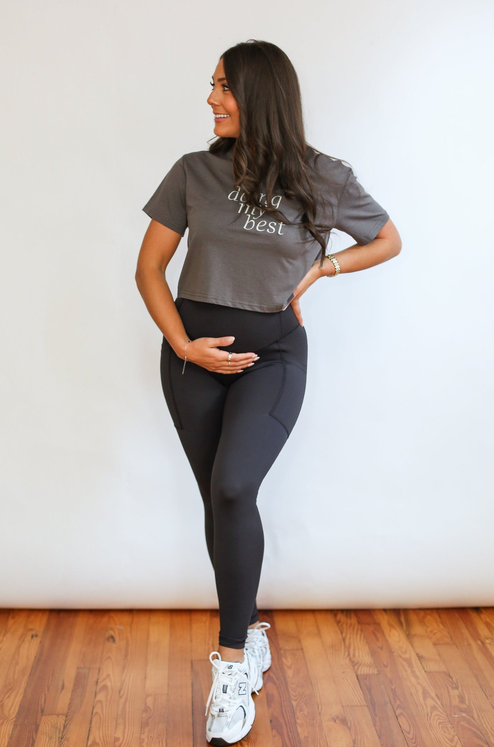 Cropped Embroidered Nursing Friendly Tee | Milk & Baby