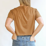Cropped Embroidered Nursing Friendly Tee | Milk & Baby