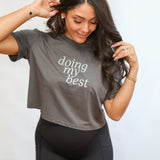 Cropped Embroidered Nursing Friendly Tee | Milk & Baby