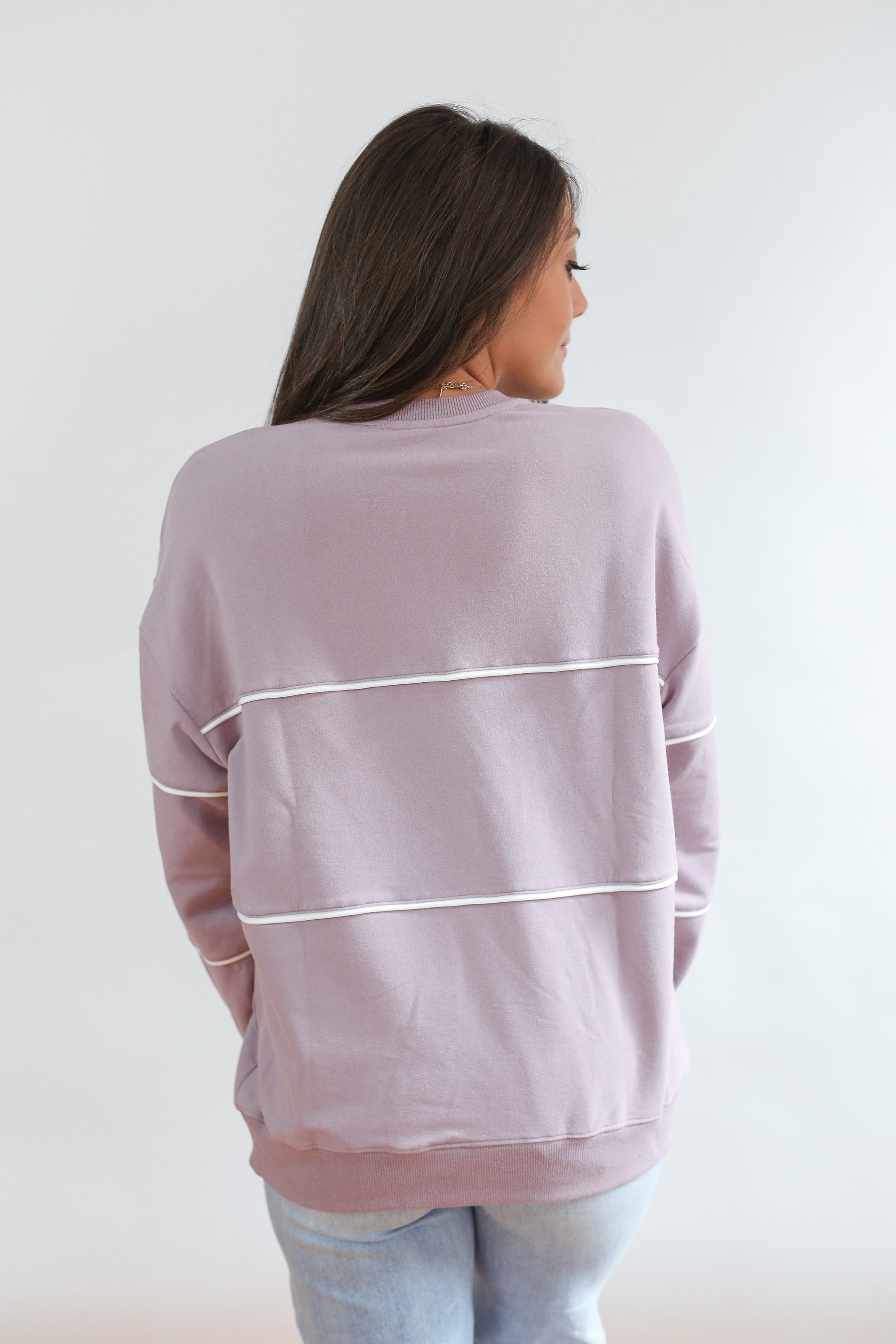 Relaxed Fit Invisible Zipper Breastfeeding Sweatshirt with Piping | Milk & Baby
