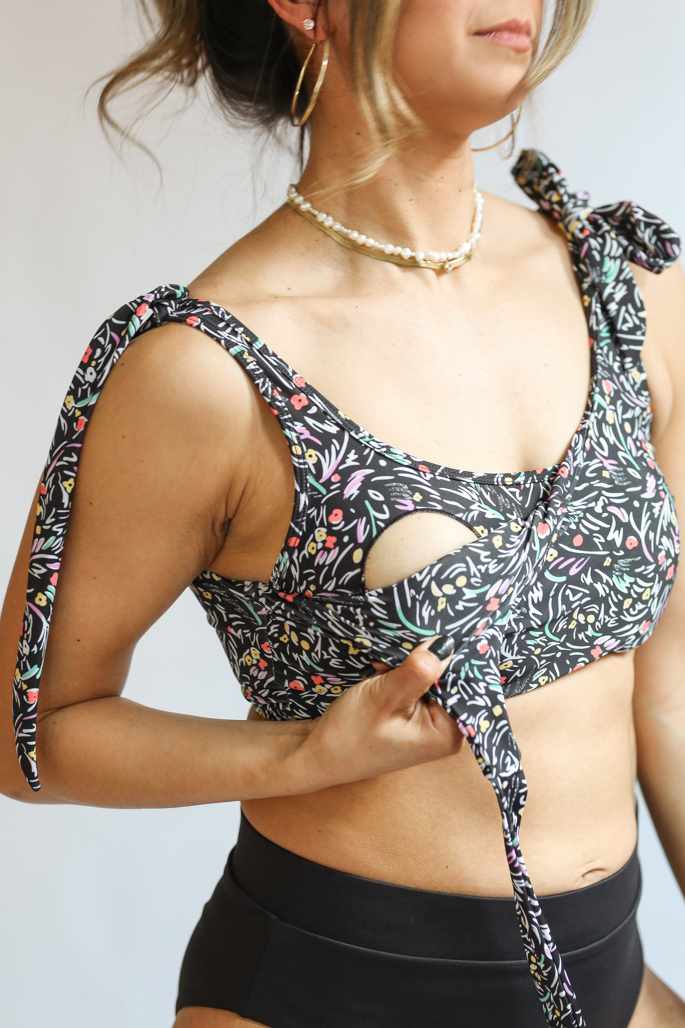Tie Shoulder Breastfeeding Bikini Swimsuit Top | Milk & Baby
