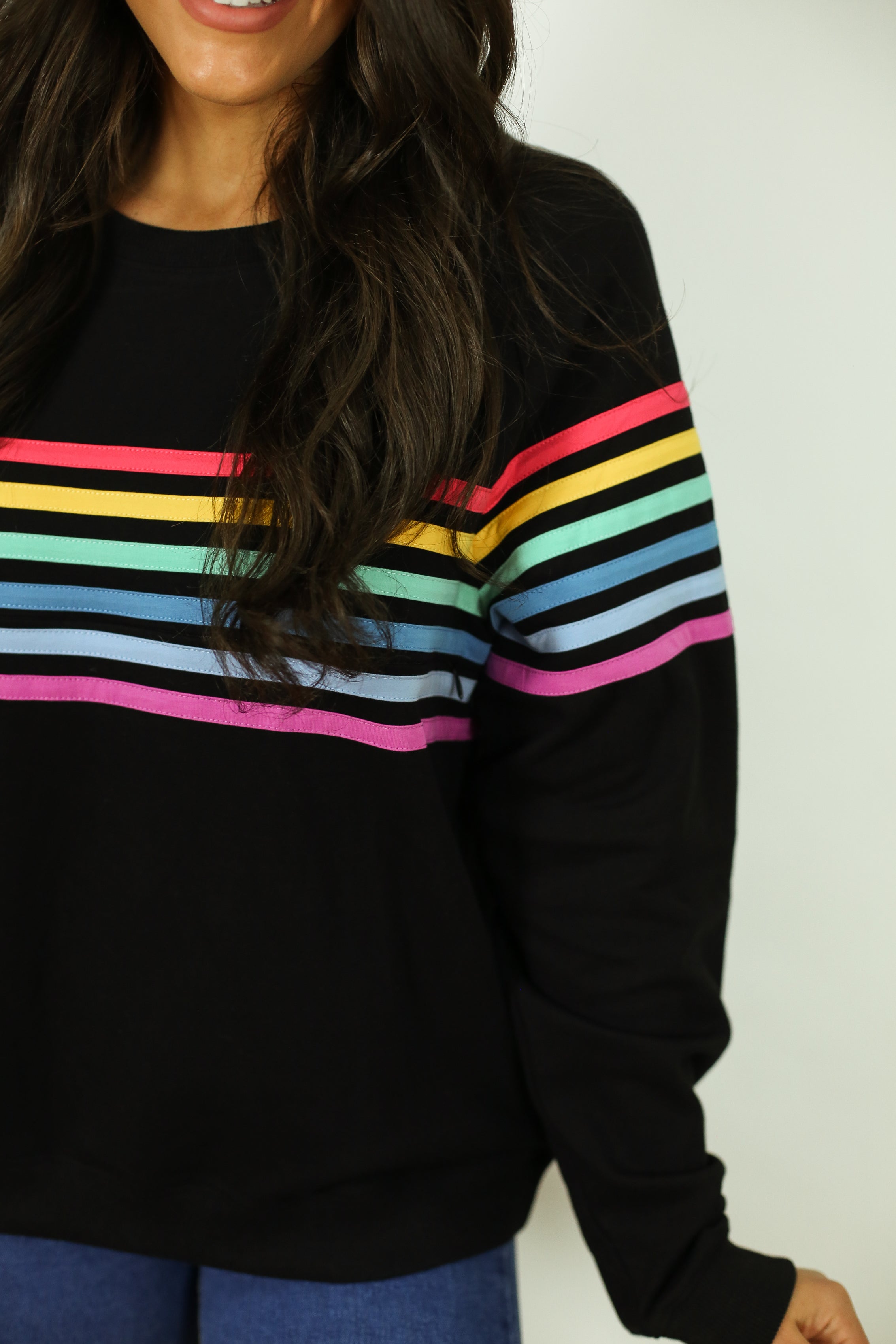Six Stripe Invisible Zip Breastfeeding Sweatshirt | Milk & Baby