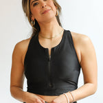 Crop Zip Up Breastfeeding Swimsuit Top | Milk & Baby