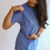 Relaxed Fit Zip Breastfeeding Tee | Milk & Baby