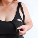 Tankini Tie Shoulder Breastfeeding Swimsuit Top | Black Milk & Baby