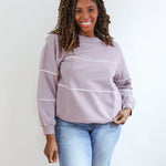 Relaxed Fit Invisible Zipper Breastfeeding Sweatshirt with Piping | Milk & Baby