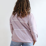 Relaxed Fit Invisible Zipper Breastfeeding Sweatshirt with Piping | Milk & Baby