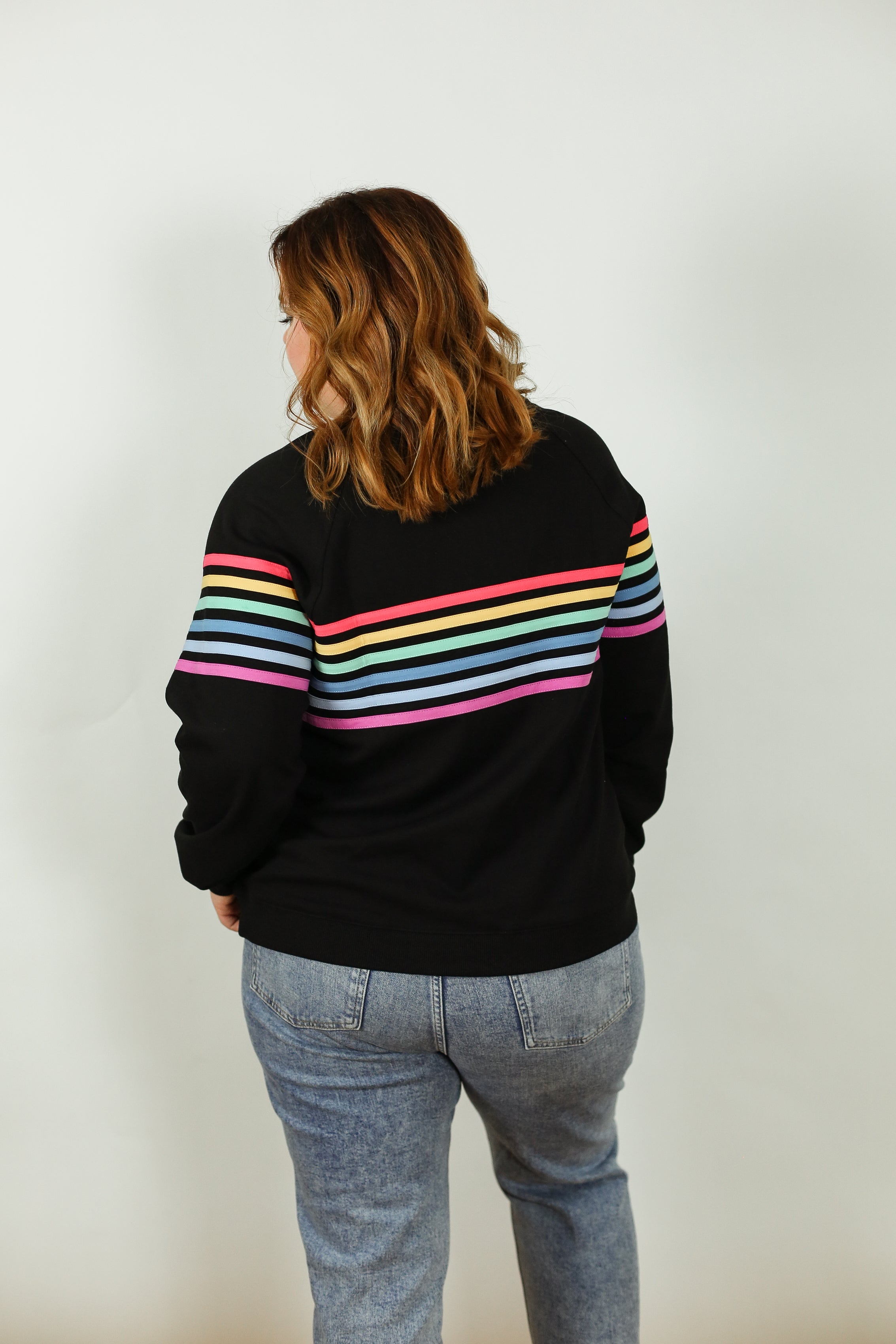Six Stripe Invisible Zip Breastfeeding Sweatshirt | Milk & Baby