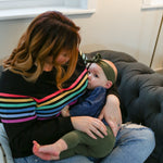 Six Stripe Invisible Zip Breastfeeding Sweatshirt | Milk & Baby